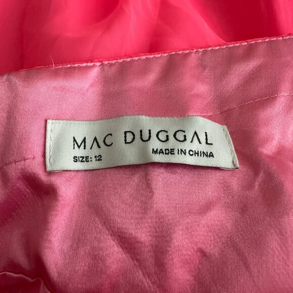 Mac Duggal High Neck Tiered Chiffon Halter Gown Pink 12 #9837 - Picture 6 of 8